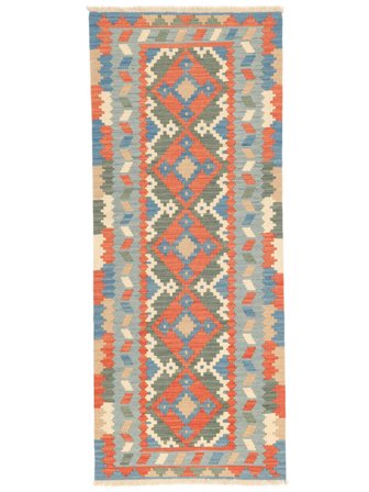 Tapete Oriental Kilim Ghashghai 81X198 Passadeira Castanho/Vermelho ( Pérsia/Irão)