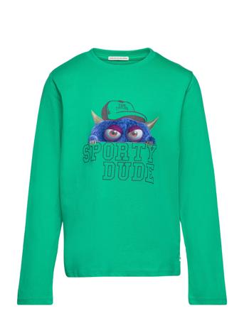 Longsleeve With Monster Print Green Tom Tailor