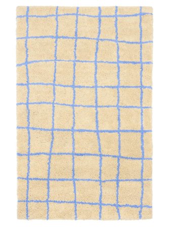 Grid 100X160 Small Beige/Blue Rug