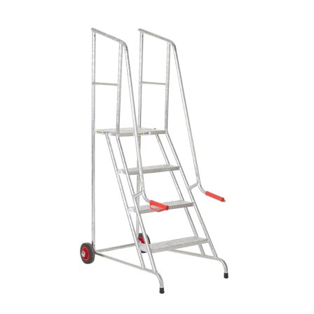 Lorry steps, galvanised, 4 treads, H 1000 mm