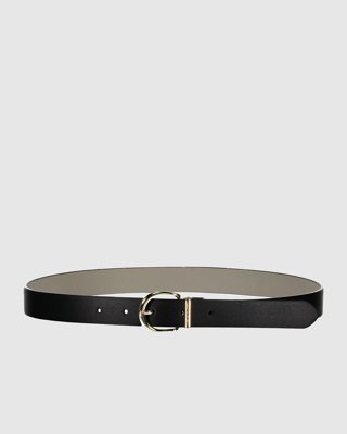 GANT - Vendbart skinnbelte til dame black