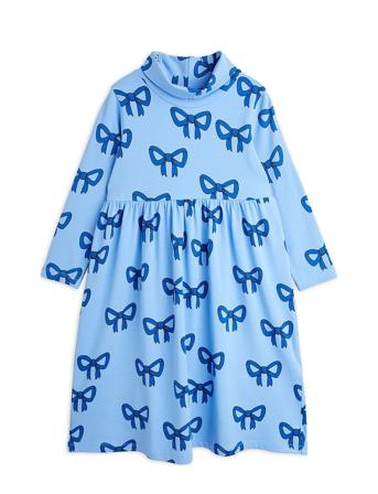 Bow Aop Ls Dress Dresses & Skirts Dresses Casual Dresses Long-sleeved Casual Dresses Blue Mini Rodini