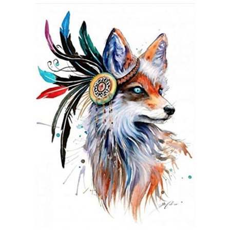 Diamantmålning Färgglad Räv DIY Vuxna och Barn 5D Diamantmålningssats Full Borr Konst Hantverkssats Digital Primär Heminredning