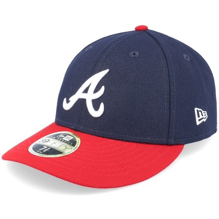 New Era - MLB Bleu fitted Casquette - Atlanta Braves MLB Low Profile 59Fifty Authentic Navy/Red @ Hatstore