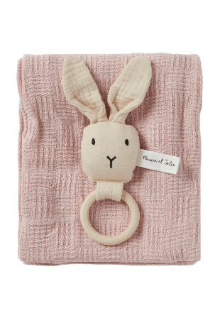 Maxine et Jolie Presentkit skallra + filt ETIENNE Bädda Rosa ONESIZE