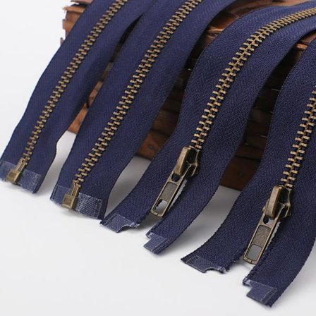 5# 19,6 tommer metal messing lynlås ende 50cm marineblå 19,6" jeans lynlås til syning rygsæk håndtaske lomme sæt med 4 stk lukket ende metal lynlås