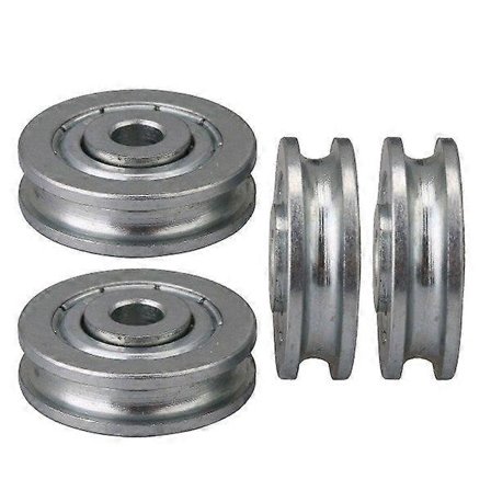 4x Lagerstyrrulle U-typ Stål Rundspår Lidhjul 5x23x6.5mm