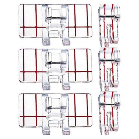 6 stk. 1/4 tomme symaskine trykfod, symaskinetilbehør passer til Brother/Singer, husholdning