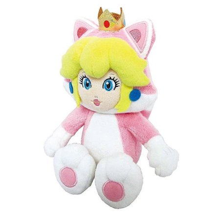 Little Buddy Super Mario Neko Cat Peach Plysch, 25 cm Mjuk Plyschleksak, 25 cm Mario Karaktär Samlarobjekt