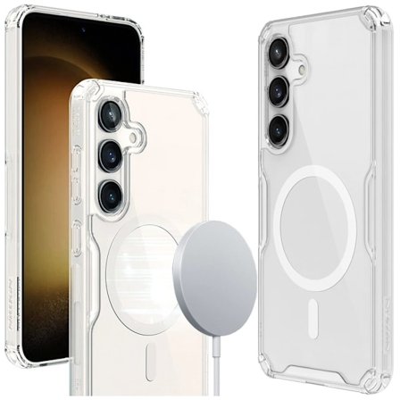 Nillkin Nature Pro Armor-deksel med magnetring til Samsung Galaxy S24+ - Hvit