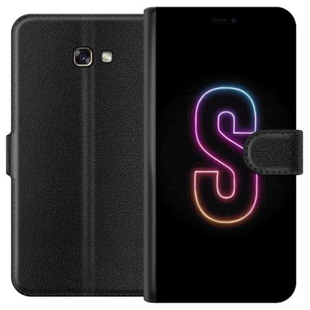 Kompatibelt Lommeboketui til Samsung Samsung Galaxy A3 (2017) Neonbokstav S i lysende rosa og blå toner mot mørk bakgrunn, stilig bokstavkunst med r