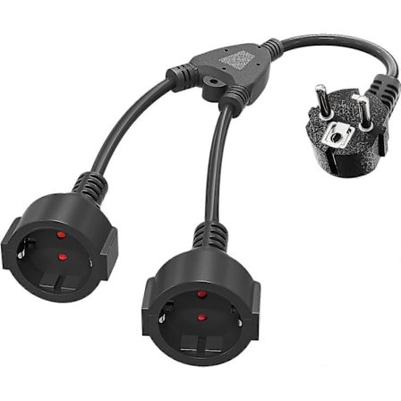 Dubbelkontakt för Uttag, Grenuttag 2-vägs med Flexibel Kabel, 16 A/250 V/Max 3680 W, Tysk Adapter Uttagsförlängning för Kök, Kontor, Hem, B