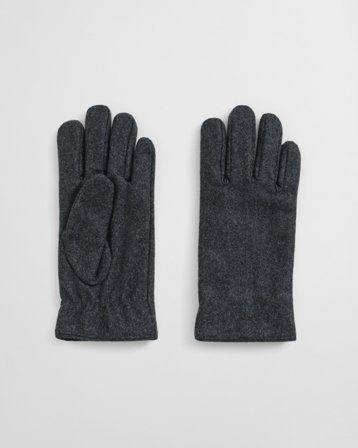 GANT Herren Melton Handschuhe (S-M) Dunkelgrau