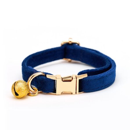 Kattehalsbånd, ensfarvet fløjlshalsbånd til kæledyr med klokke, justerbart halsbånd, egnet til katte, killinger, hvalpe og små hunde.