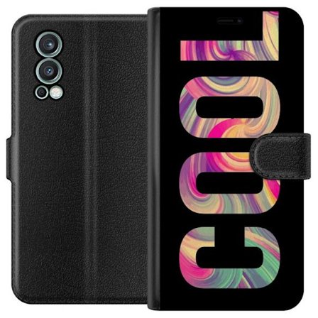 Yhteensopiva Lompakkokotelo OnePlus OnePlus Nord 2 5G Nykytaiteellinen typografia taiteilu sanaa LOVE nestemäisissä sateenkaariväreissä mustaa tau