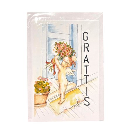 Grattiskort med kuvert Ängel Blommor