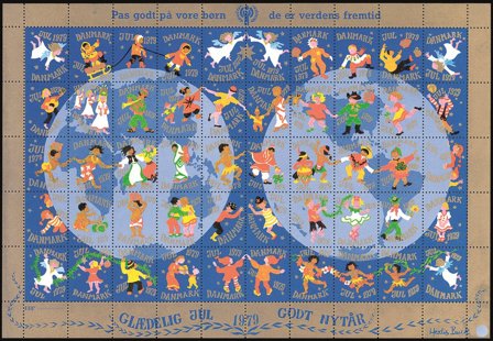 Danmark - julmärkeark 1979 - Takket - Ufoldet