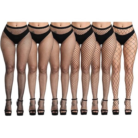 6-pack High Waist Tights Nettstrømper Høye lårsokker
