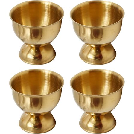 Rustfrie stål eggkopper, gull egg holder sett med 4 for hard soft