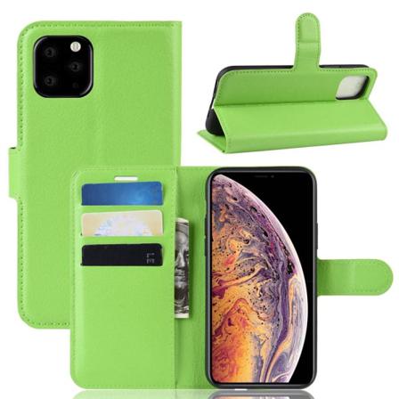 Iphone 11 Pro Max - Litchi Plånboksfodral - Grön Green Grön