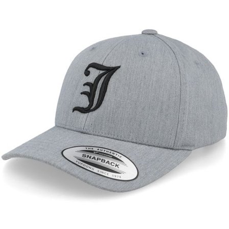 Kiddo Cap - Grå adjustable Keps - Kids J Letter 3d Heather Grey Adjustable @ Hatstore