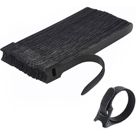 (Musta)Kaapelikiinnike [50 kpl],Kaapelihihnat,Uudelleenkäytettävät kaapelikiinnikkeet,Kaapelijärjestäjä,Kaapelien,Kanavien,PC-johtojen,Sähköjohtojen 