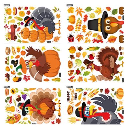 Thanksgiving-dekorasjoner Høstvindusklistremerker - Høstdekor for kalkun
