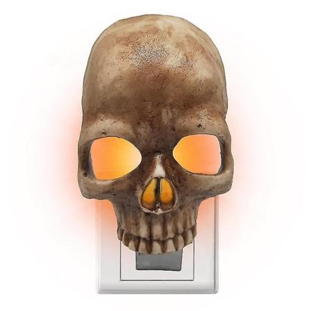 Dödskalle Nattljus Gotisk Ljus Lampa Dekor Ljuslyktor Gåvor Led Ljus Upp Halloween Ljuslykta Mänsklig Dödskalle Handgjord Ljus Bar Dekor US Plug