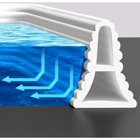 100 cm foldbar brusebarriere og vandafvisningssystem holder