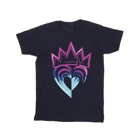 Disney Girls Descendants Rosa Krona Bomull T-shirt 7-8 År Marinblå