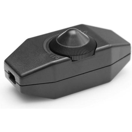1-60 W dæmpbar LED-dæmper (roterende dæmper), kompatibel med LED-pærer, Til/Fra, Spænding 220-230 V, CE In-Line Switch, Sort Farve