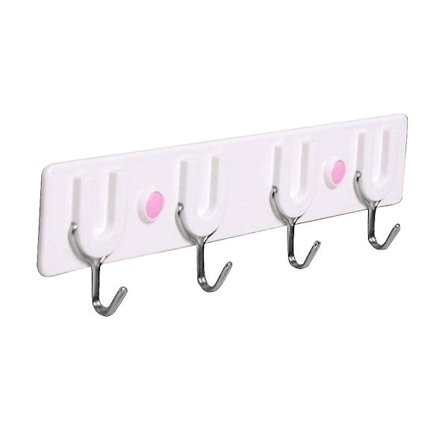 1 st självhäftande väggmonterad krok lång krok hylla galge för sovrum vardagsrum badrum kök (prickfärg slumpmässig)