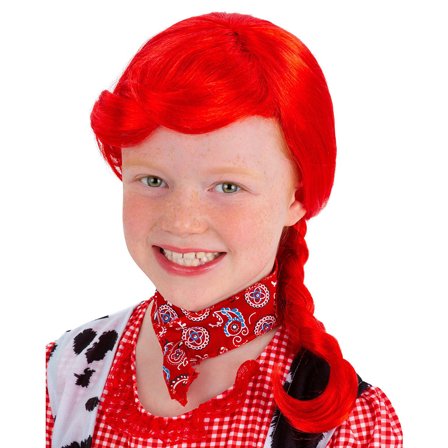 Cowgirl Flette Rød Paryk Børn