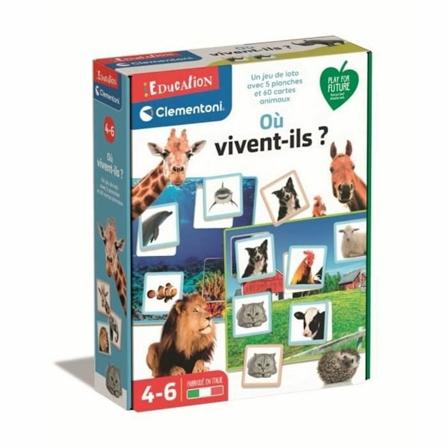 Pedagogiskt spel för små barn Clementoni Où vivent-ils?