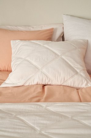 &Home - Kuddfodral Heaven Check - Vit - Prydnadskuddar & kuddfodral - 50X60 - Från Homeroom