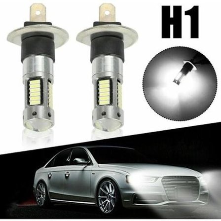 GHOST Nya 2x H1 LED Tåkelys/Frontlykter Pærer Kit Fjernlys HID 6000K Xenon Hvit