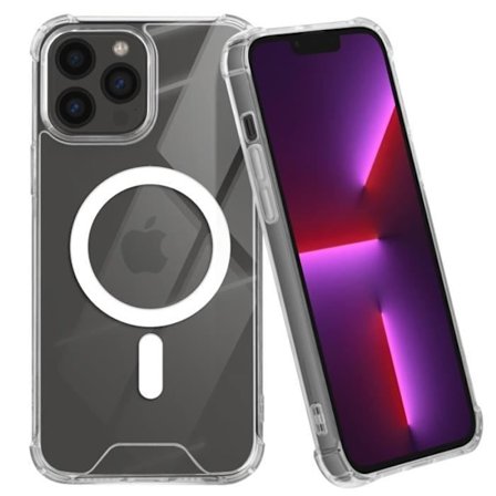 Skyddsskal - AVIZAR - iPhone 13 Pro Max - Silikon Gel - Transparent - Förstärkta hörn