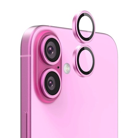 iPhone 16/16 Plus Kameralins med metallram - Lila