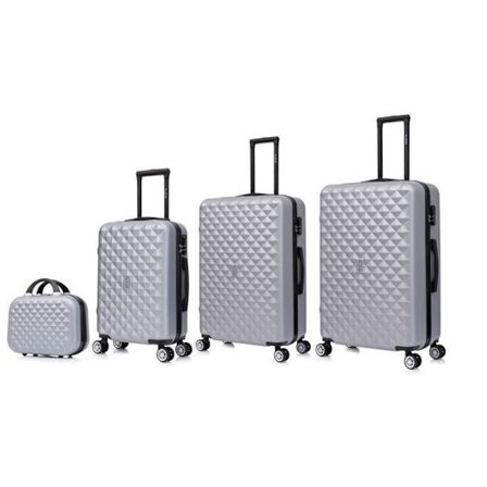 CELIMS FRANCE - Matkalaukkusetti 4 osaa | Laukkusetti | Laukku vanitille | ABS | Harmaa