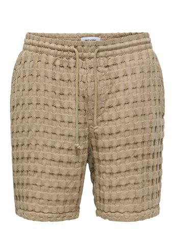 ONLY & SONS Onstel Braddock Waffle Shorts - Brown - XL