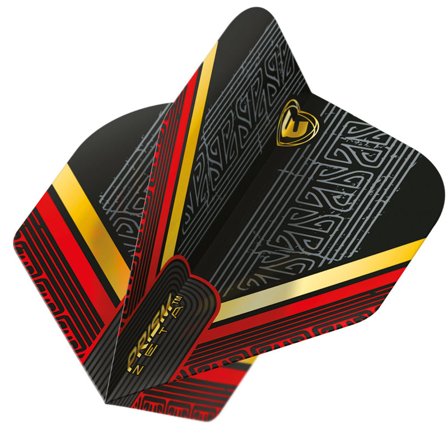 Winmau Dart Flights Zeta Standard 100 Micron Prism Black, Red, Gold 3 Sets (9 Flights) Translucent Design Professional