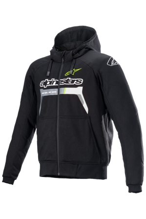 Motorradhoodie Alpinestars Chrome Ignition Schwarz/Fluo Gelb XXL