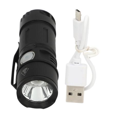 800LM mini lommelykt EDC-lys med liten lomme USB oppladbar nøkkelringlampe for nattsøk- W