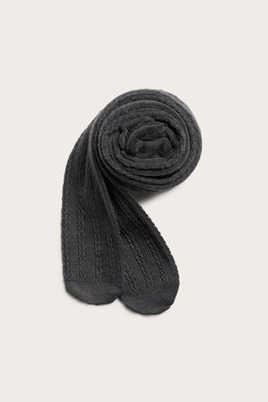 Kappahl | Kabelstickade strumpbyxor i ullmix | Mörkgrå