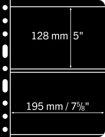 VARIO lommer, 2 striber, sort. Pk. med 5 stk. fra Leuchtturm