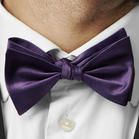 Papillon da annodare basic viola scuro per uomini - Papillon da annodare