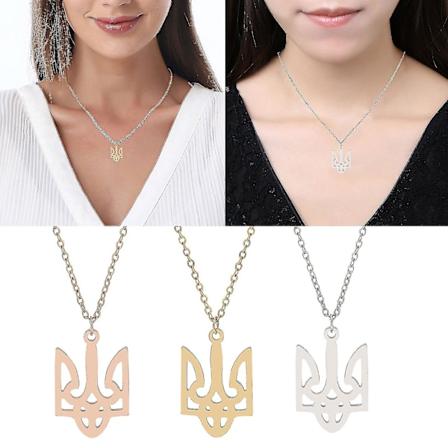 Ukrainsk Tryzub-halskjede, Ukrainsk Symbol Smykke, Legeringssmykke, Symbolsmykke, Y Gold-color