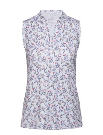 W Mattr Micro Floral Sl Polo T-shirts & Tops Polos Hvit PUMA Golf*Betinget Tilbud