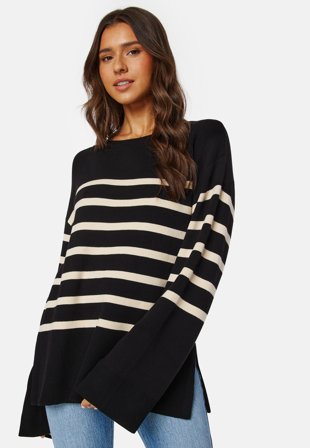 BUBBLEROOM Oversized Striped Knitted Sweater Klær