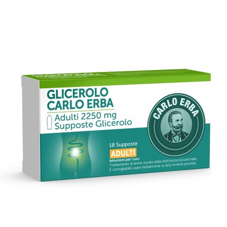 Glicerolo Carlo Erba 18 Supposte Adulti 2250mg